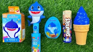 my favorite ASMR Candy💙Egg Surprise Lollipop Chocolates & Toys Unpacking | Baby Shark