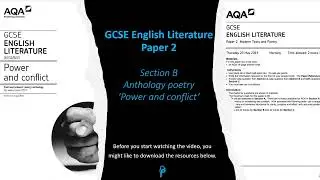 GCSE English Literature Paper 2, Section B ('Power and conflict')