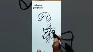 Christmas drawing/ Christmas candy cane drawing #shorts #shortvideo #youtubeshort #drawing #penart