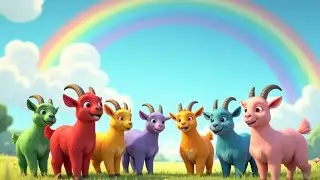 Colorful Goats 🐐🌈 in the Meadow | Fun Kids Nursery Rhyme & Song