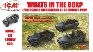 ЧТО В КОРОБКЕ? ICM DS3513 1/35 WW2 WEHRMACHT LE.GL EINHATZ-PKW. ОБЗОР МОДЕЛИ 439.