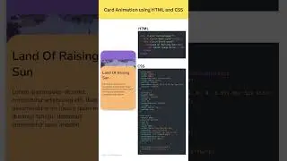 Card Animation using HTML and CSS 