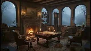 Late Night in the Old Manor &mdash; Firelight & Shadows | Ambience for Focus & Board Game Night (4K)