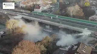 WOLFF & M&Uuml;LLER: Live Sprengung Gumpenbachbr&uuml;cke Kornwestheim