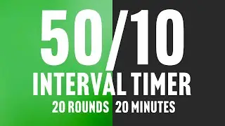 20-Minute HIIT/Tabata 50/10 Interval Timer, 20 High-Intensity Rounds + 20 Rest Periods (No Music)