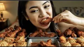 Spicy Chicken Drumsticks & Momos Mukbang ASMR | Eating Sounds#muk bang#EatingSounds#Drumsticks#asmr