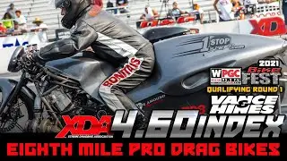 XDA 4.60 Index Qualifying Round 1 - Eighth Mile Pro Drag Bike Motorcycle Drag Racing - Wheelie Bars