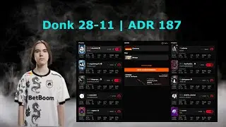 Donk | ADR 187!? | 28-11 Destruction | Mirage | Faceit10