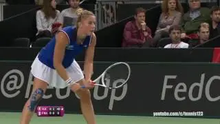Belinda Bencic vs Pauline Parmentier (FR) Fed Cup 2017