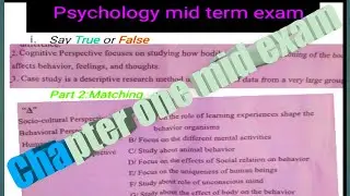 ▶️ psychology chapter 1 mid exam with explanation