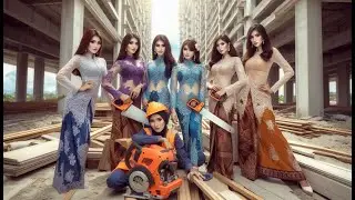 Gentle Construction Site ASMR: Mixing Cement, Hammering, Grinding, and Stone Work | kuli bangunan