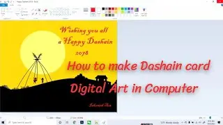 How to make Dashain theme card step by step digital card design I  Dashain greeting card