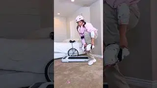 Riding Unicycle On Treadmill