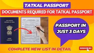 Documents Required for Tatkal Passport ✅ #passport #tatkalpassport #tatkal