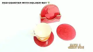 Buy Red Round Coasters MDF Designer Coaster Set best wholesale rate from india #india #coaster#short