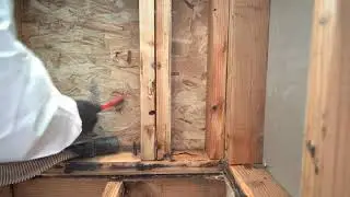 How to remove mold from wood framing using a wired toothbrush.