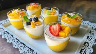 Healthy Treat Fresh Mango Pudding | Coconut Mango Panna Cotta |&nbsp;椰子芒果布丁