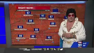 Brian Wiles delivers forecast in full Elvis gear