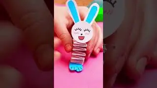 Jumping Bunny Craft! 🐰✨ Fun Hopping Bunny DIY for Kids! #shorts