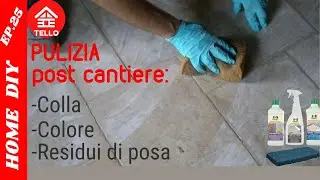 Pulire piastrelle da colla colore e malta.