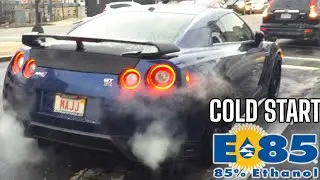 Nissan GTR Cold Start STRUGGLE on E85