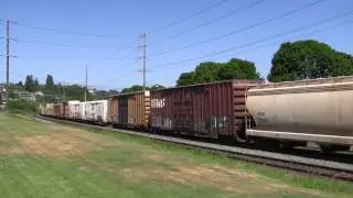 UP 8566 With CP 8924 Lead A Mixed Freight @ Old Town Tacoma, WA w Canon HF11