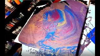 Acrílico Fluido con Pintura acrílica metálica  - Arte fluido - Vertido acrílico - Pouring en español