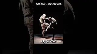 Knee block + Low side kick #selfdenfense #streetdefence #mma