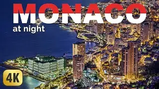Driving Monaco Yacht Show at Night - Monte Carlo Casino Square & City Tour in 4K