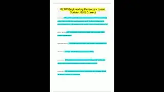 PLTW Engineering Essentials Latest Update 100 Correct535