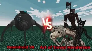 Omnidroid V8 VS The Art of Trevor Henderson | Minecraft Bedrock Mob battle