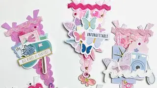 Kscraft embellishments Heart pockets 🩷 shaker flags  Butterfly bows and rainbows