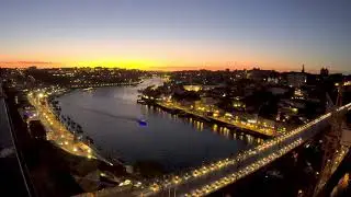 GoPro 4K Timelapse - View from Vila Nova de Gaia, Portugal [SUNSET]
