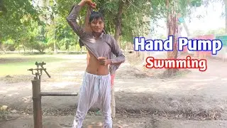 Hand Pump Swimming In Village | Village Hand Pump Swimming | Swimming Vlog
