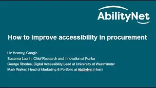 How to improve accessibility in procurement   AbilityNet Webinar