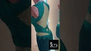Emerald dance dress by KeyDress atelier. Rhythm dress. Competition dress. Ballroom dress.