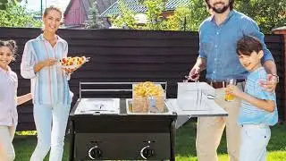 🔥 Dual Tank Propane Outdoor Deep Fryer! Large Oil Capacity & Baskets &ndash; Perfect for Outdoor Cooking 🍤