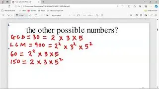 FINDING THE THIRD NUMBER WHEN GIVEN GCD, LCM AND TWO OTHER NUMBERS