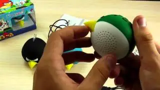 Подарок для любителей  'Angry Birds' . Колонки с USB, MP3 и FM  ОБЗОР!