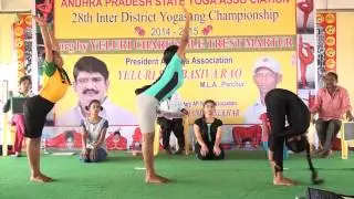 Junior Girls performing at 28th Inter District Yogasang Championship