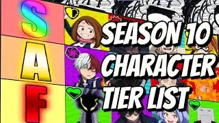 THE MOST CORRECT SEASON 10 TIERLIST - My Hero Ultra Rumble Tierlists