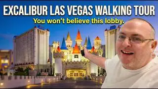 Excalibur Las Vegas 4K Walking tour: you won't believe this lobby...