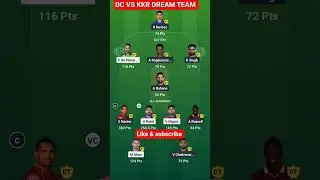 DCVSKKR DREAM TEAM #kkr #dc #ipl #fantasy #shorts #shortsfeed #dcvskkr #cric11forecast