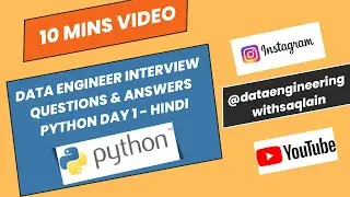 DATA Engineer Interview questions & answers DAY 1 - Python programming - HINDI