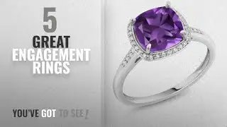 10 Best Amethyst Engagement Rings [2018]: 10K White Gold Purple Amethyst and Accent Diamonds Women's