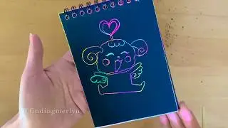 MULTICOLOURED SCRATCH NOTE  (🎧 no talking, scratching, drawing, relaxing music) | ASMR | #SCRATCHPAD