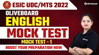 ESIC UDC/MTS 2022 || Oliveboard ESIC English Mock Test - 1 || ESIC Mock Test 2022 || Harshita Ma'am