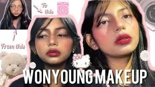 WONYOUNG MAKEUP ON BROWN SKIN 🐇🍓