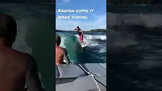 Wake surfing American lake Washington