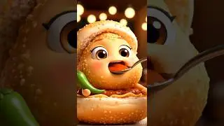 ​🍔 Funny Burger Eating Ketchup & Spicy Green Chili! 🌶️😭 #ai #egg #save #aishorts #youtubeshorts